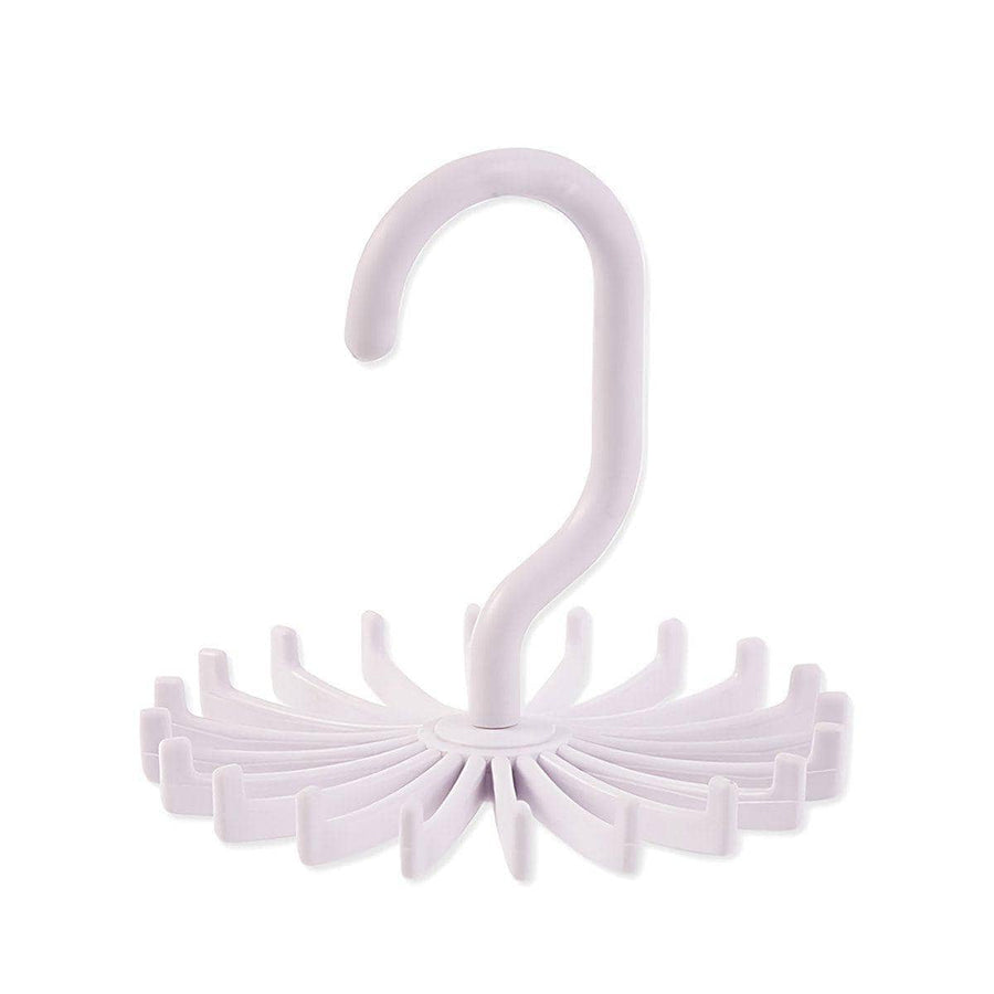 Mini 360 Degree Rotating Tie Hanger Closet Organiser - White