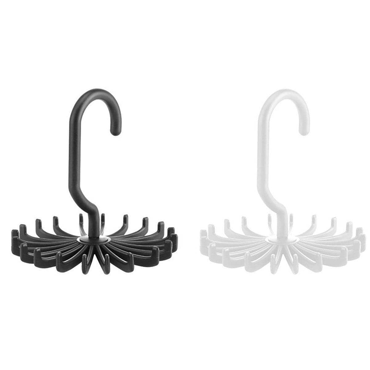 Mini 360 Degree Rotating Tie Hanger Closet Organiser - White - view 3