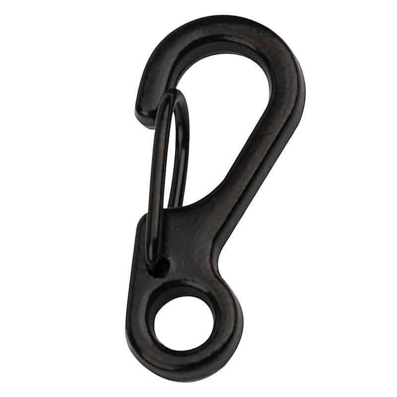 Mini Alloy Carabiner Keychain Clips, Pack of 10 - Black