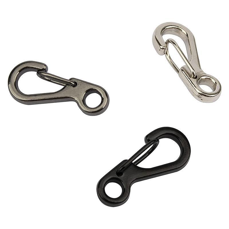 Mini Alloy Carabiner Keychain Clips, Pack of 10 - Black - view 3