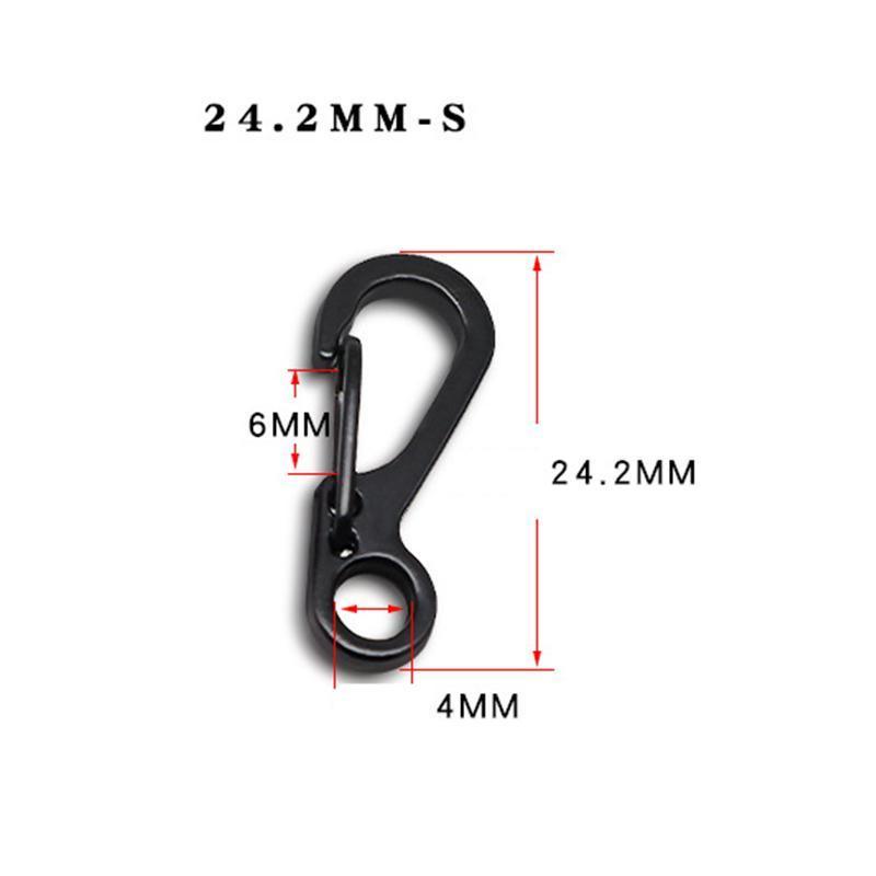Mini Alloy Carabiner Keychain Clips, Pack of 10 - Silver - view 4