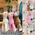 Mini Alpaca Plush Keychain, Soft Stuffed Bag Charm - Pink - view 2