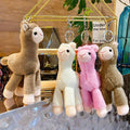 Mini Alpaca Plush Keychain, Soft Stuffed Bag Charm - Pink - view 4