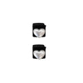 Mini Black Hair Claw with Heart Faux Pearl - Heart Pearl