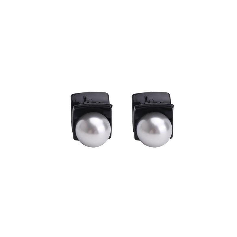 Mini Black Hair Claw with Heart Faux Pearl - Heart Pearl - view 3