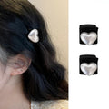 Mini Black Hair Claw with Heart Faux Pearl - Heart Pearl - view 4
