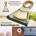 Mini Broom and Dustpan Set with Wooden Handle, Compact Desktop Cleaner
