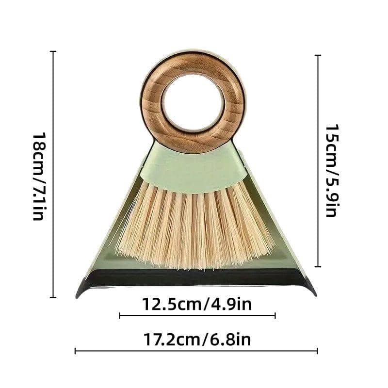 Mini Broom and Dustpan Set with Wooden Handle, Compact Desktop Cleaner - view 3