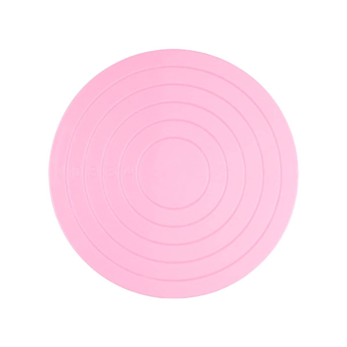 Mini Cake Turntable 14cm, Manual Rotating Decorating Stand - Pink