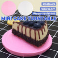 Mini Cake Turntable 14cm, Manual Rotating Decorating Stand - Pink - view 2