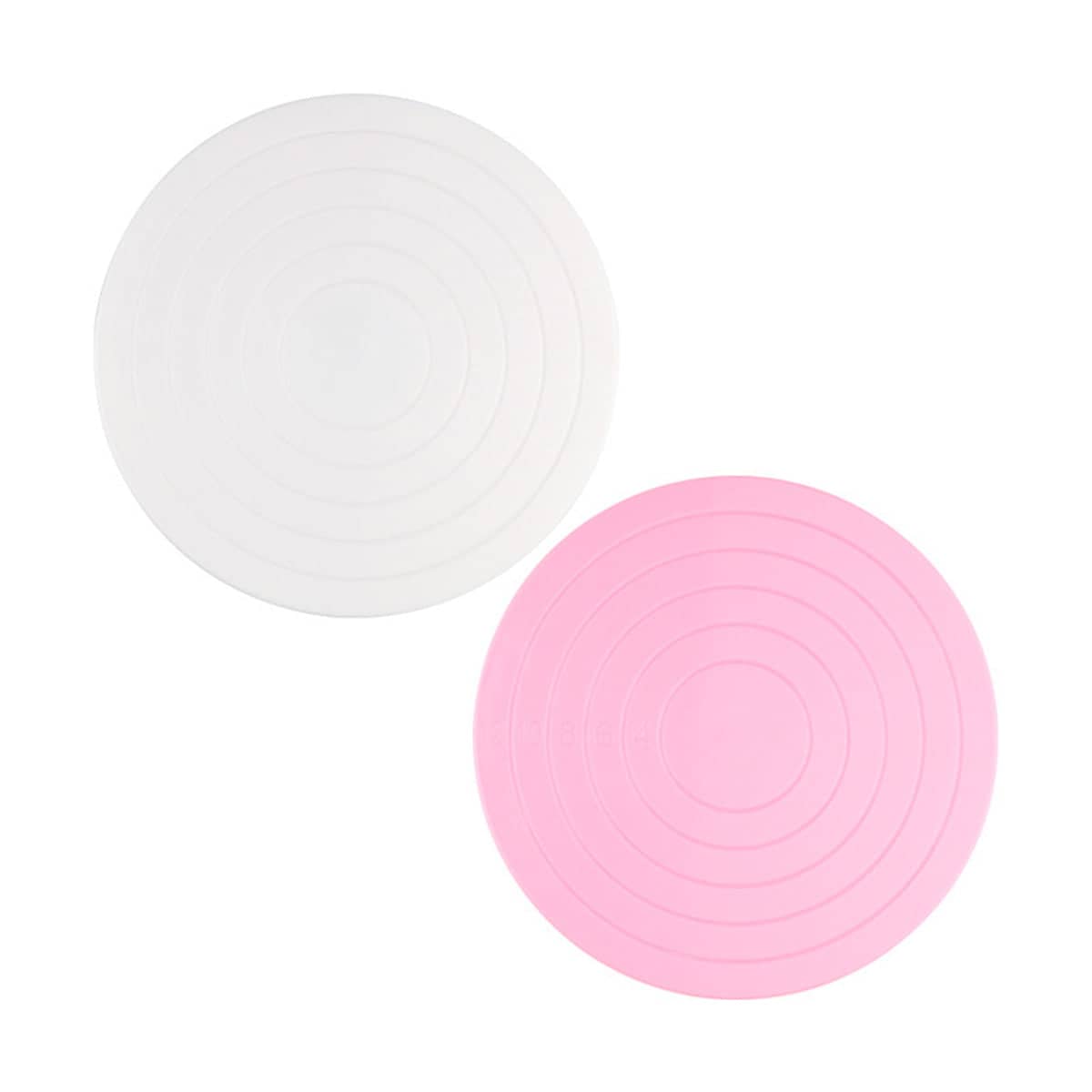 Mini Cake Turntable 14cm, Manual Rotating Decorating Stand - Pink - view 3