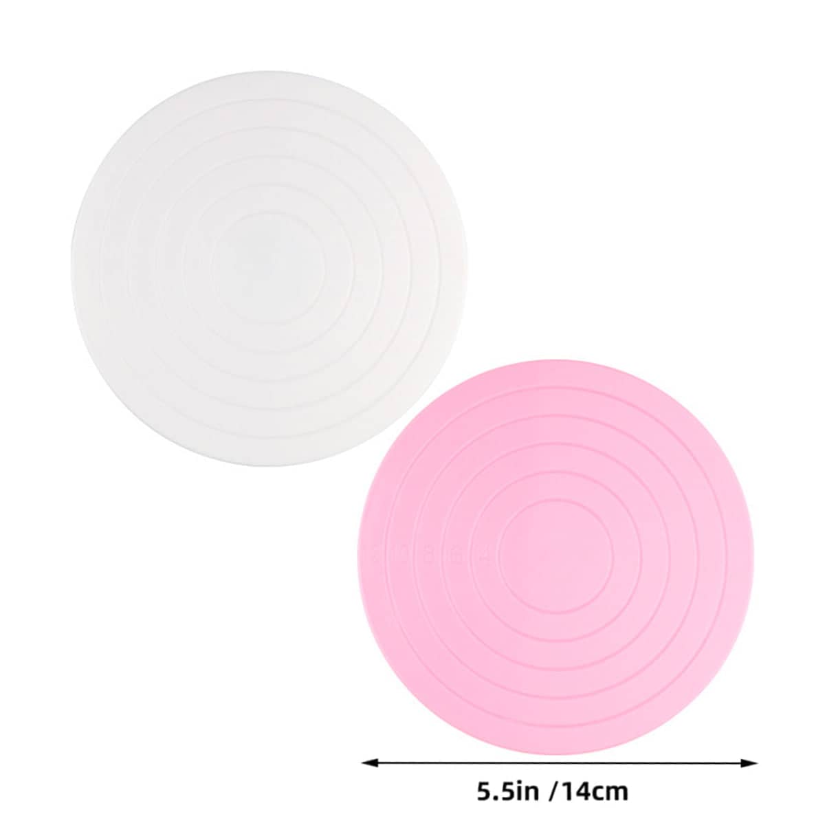 Mini Cake Turntable 14cm, Manual Rotating Decorating Stand - Pink - view 4
