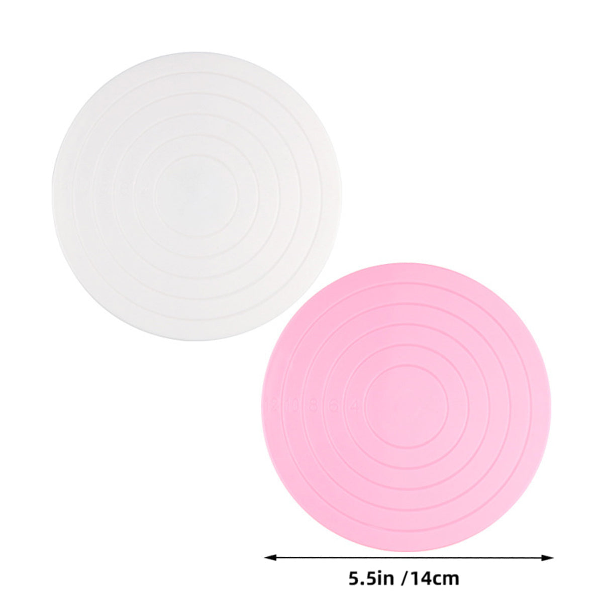 Mini Cake Turntable 14cm, Manual Rotating Decorating Stand - White - view 4