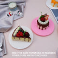 Mini Cake Turntable 14cm, Manual Rotating Decorating Stand - White - view 5