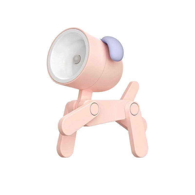 Mini Cartoon Animal LED Desk Lamp Portable Night Light - Pink Dog