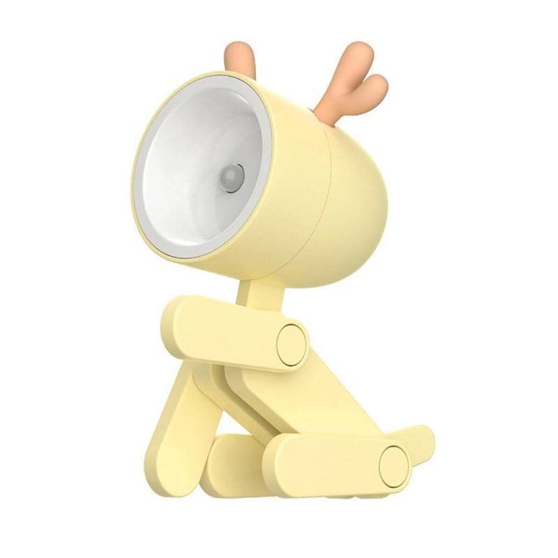 Mini Cartoon Animal LED Desk Lamp Portable Night Light - Yellow Deer