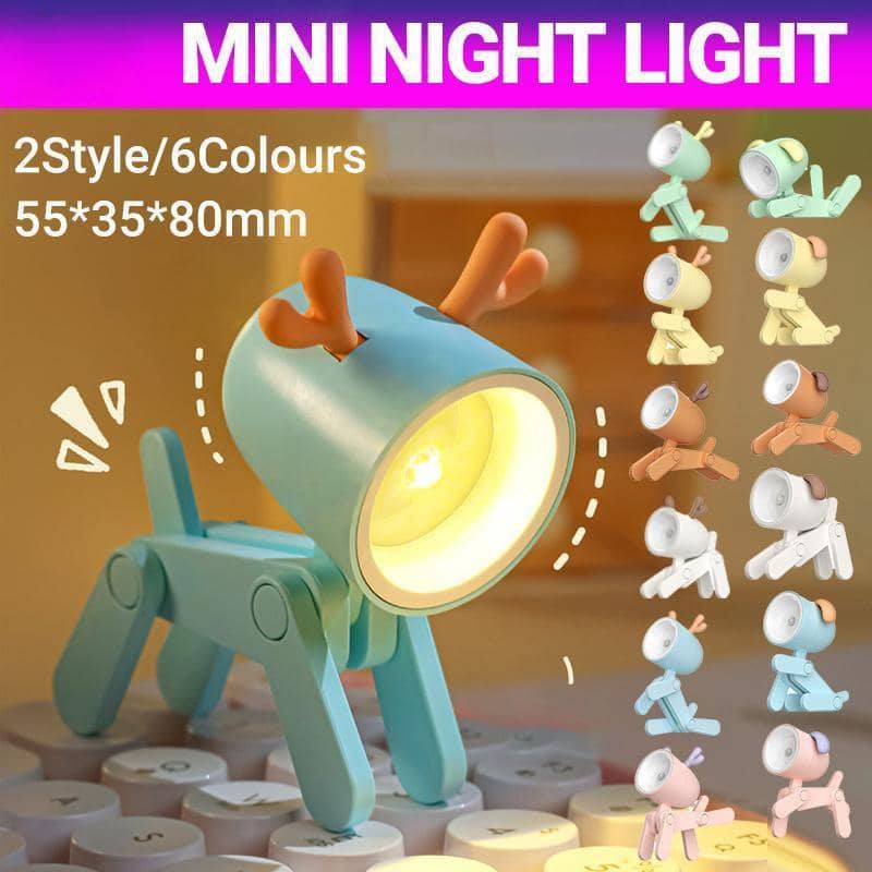 Mini Cartoon Animal LED Desk Lamp Portable Night Light - Yellow Deer - view 2