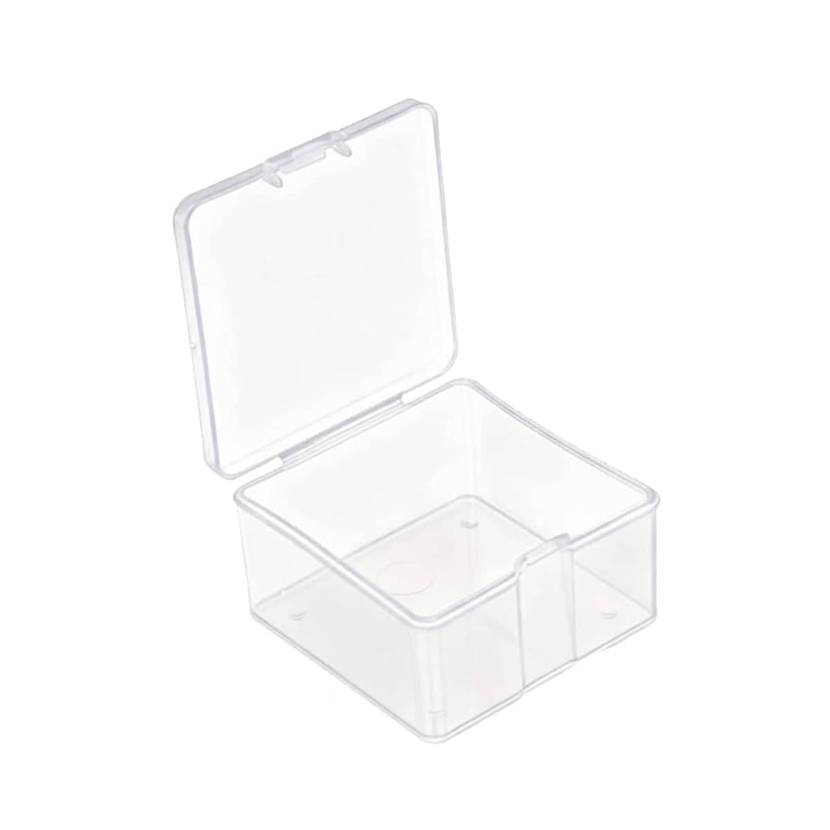 Mini Clear Plastic Storage Box Small Item Organiser Jewellery Craft Parts - Pack of 10 6.4 x 6.4 x 3.5 cm