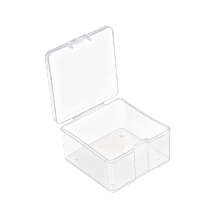 Mini Clear Plastic Storage Box Small Item Organiser Jewellery Craft Parts - Pack of 10 6.4 x 6.4 x 3.5 cm