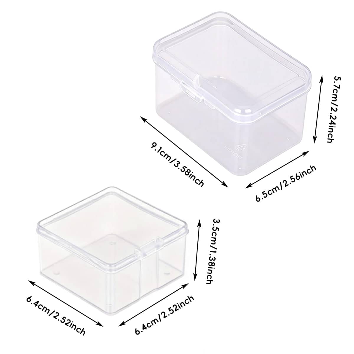 Mini Clear Plastic Storage Box Small Item Organiser Jewellery Craft Parts - Pack of 10 6.4 x 6.4 x 3.5 cm - view 4