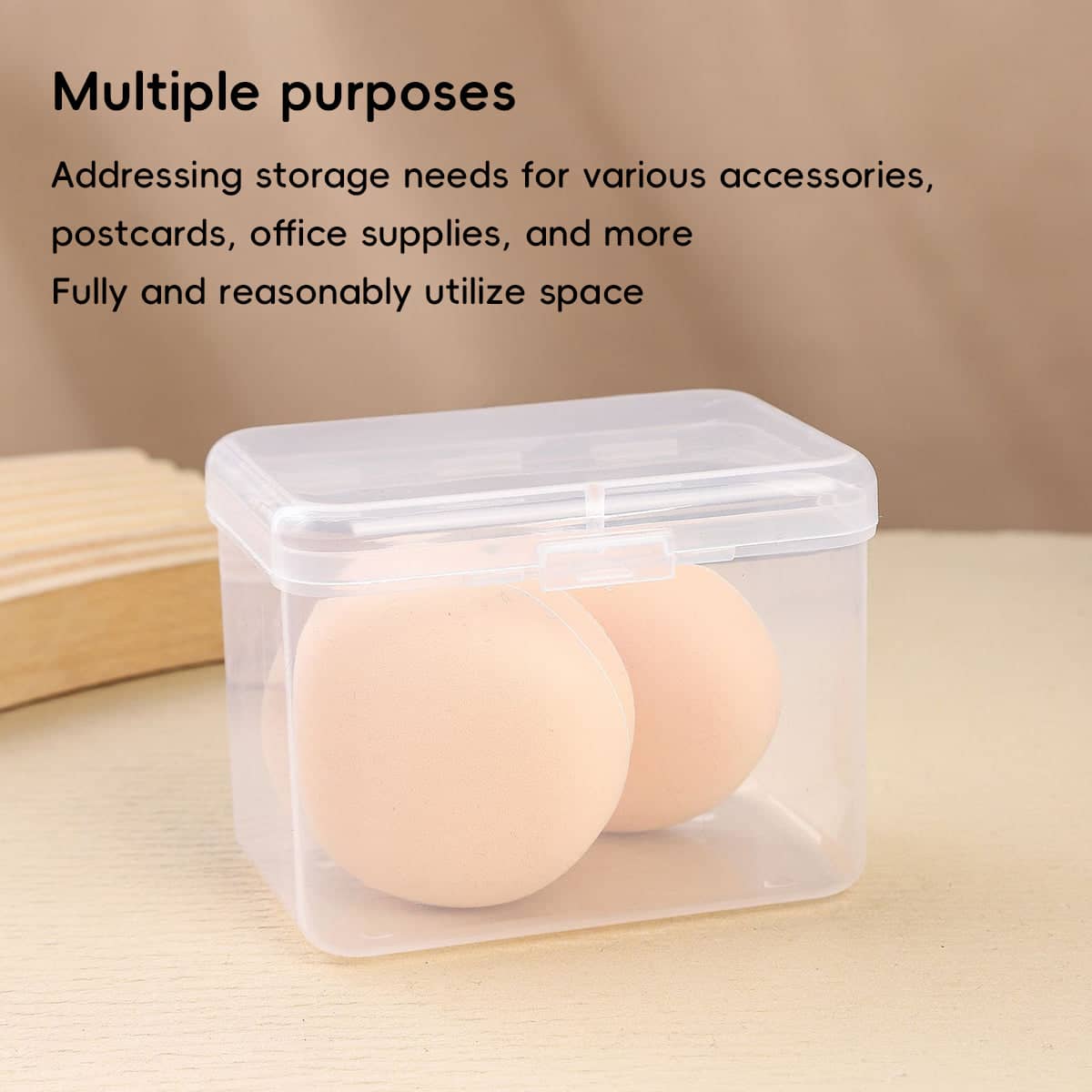 Mini Clear Plastic Storage Box Small Item Organiser Jewellery Craft Parts - Pack of 10 6.4 x 6.4 x 3.5 cm - view 5