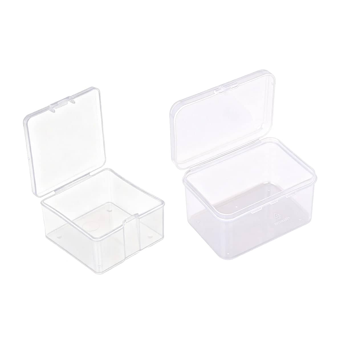 Mini Clear Plastic Storage Box Small Item Organiser Jewellery Craft Parts - Pack of 10 9.1 x 6.5 x 5.7 cm - view 3