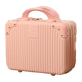 Mini Cosmetic Luggage Case with Double Zipper, 30 x 26 x 15 cm - Pink