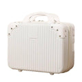 Mini Cosmetic Luggage Case with Double Zipper, 30 x 26 x 15 cm - White