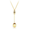 Mini Crown Spoon Pendant Necklace, 60 cm - Gold