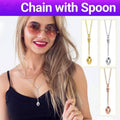 Mini Crown Spoon Pendant Necklace, 60 cm - Gold - view 2