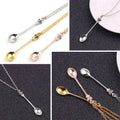 Mini Crown Spoon Pendant Necklace, 60 cm - Gold - view 5