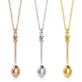Mini Crown Spoon Pendant Necklace, 60 cm - Rose Gold - view 3
