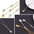 Mini Crown Spoon Pendant Necklace, 60 cm - Rose Gold - view 5
