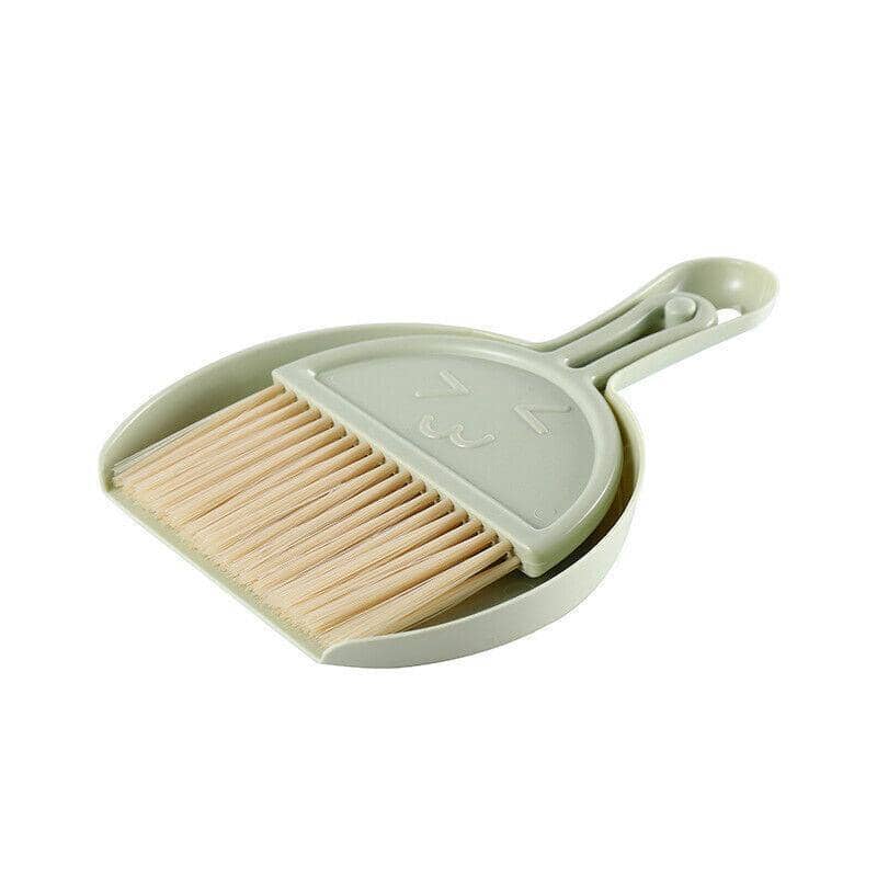 Mini Desktop Brush and Dustpan Set for Keyboards and Tables - Sage Green