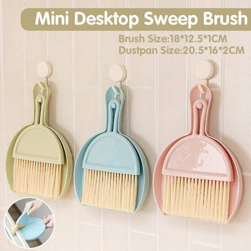 Mini Desktop Brush and Dustpan Set for Keyboards and Tables - Sage Green - view 2