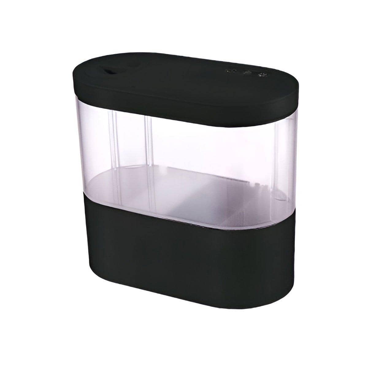 Mini Desktop Fish Tank with LED Light and Bottom Filter, 4 Litre - Black