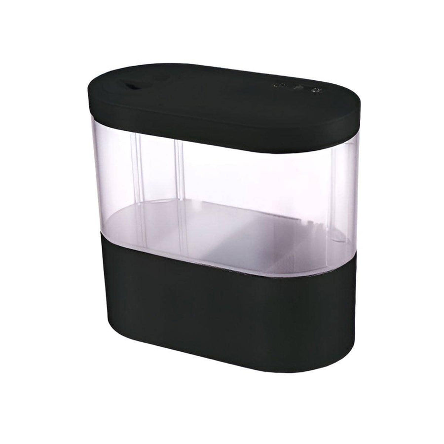 Mini Desktop Fish Tank with LED Light and Bottom Filter, 4 Litre - Black