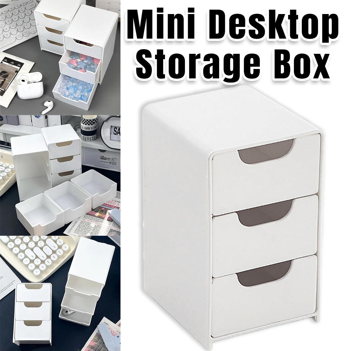Mini Desktop Organiser Box with 3 Slide-Out Drawers
