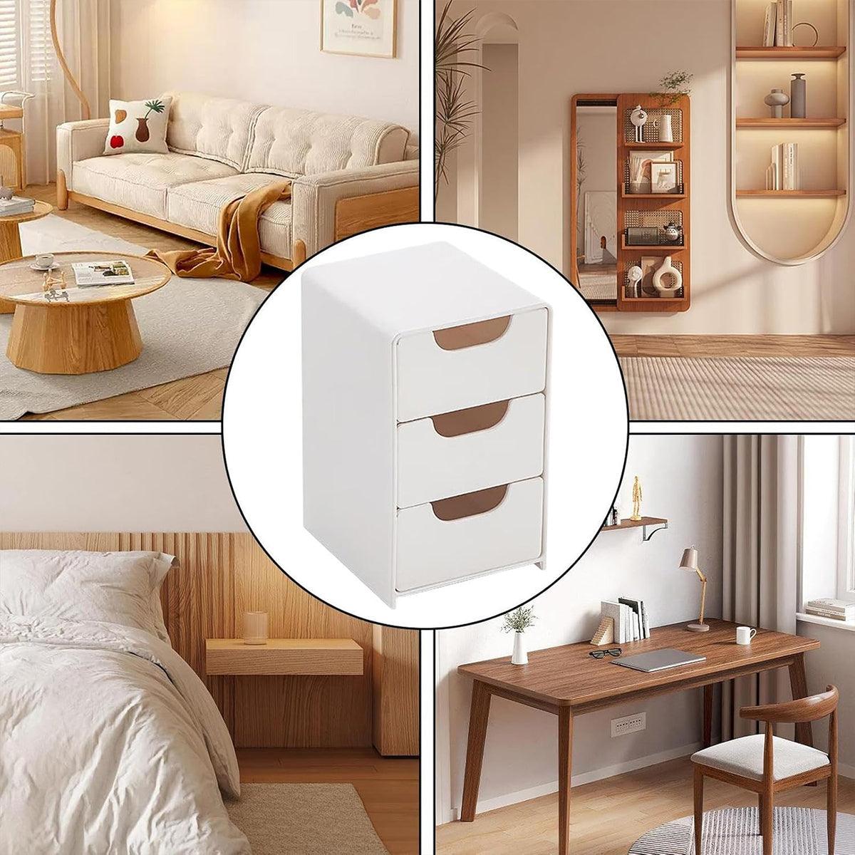 Mini Desktop Organiser Box with 3 Slide-Out Drawers - view 4