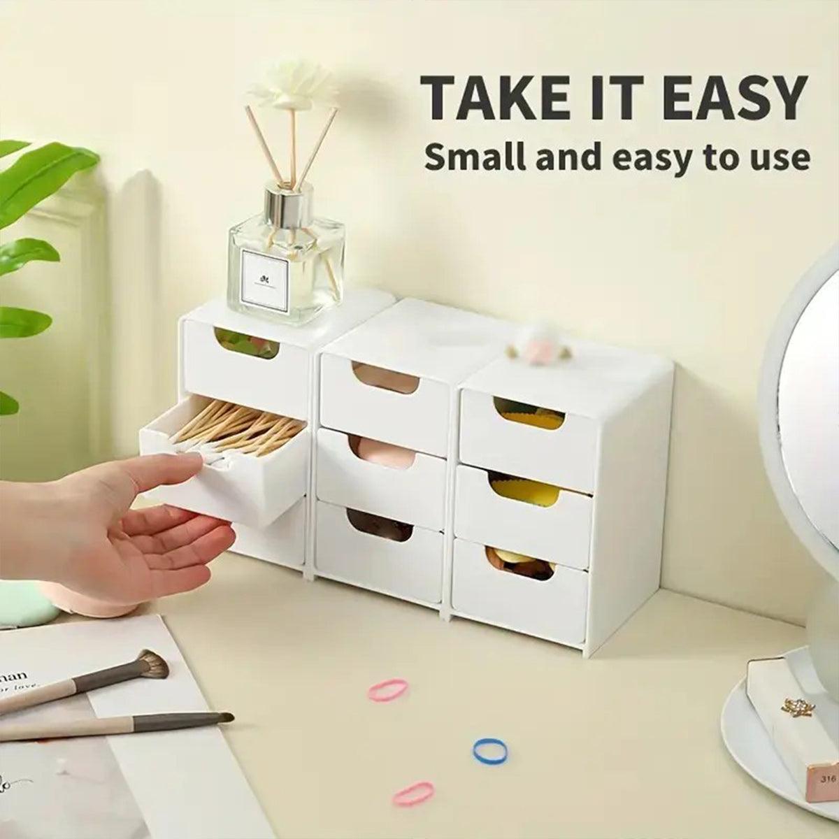 Mini Desktop Organiser Box with 3 Slide-Out Drawers - view 5
