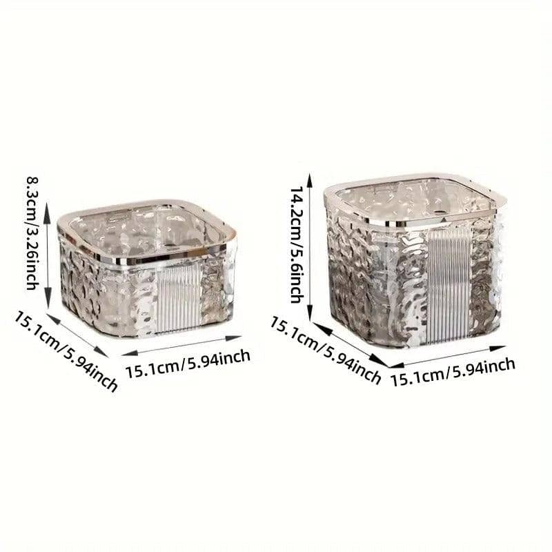 Mini Desktop Trash Can with Press Lid - Clear, Small (15.1 x 15.1 x 8.3 cm) - view 4