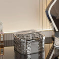 Mini Desktop Trash Can with Press Lid - Clear, Small (15.1 x 15.1 x 8.3 cm) - view 5