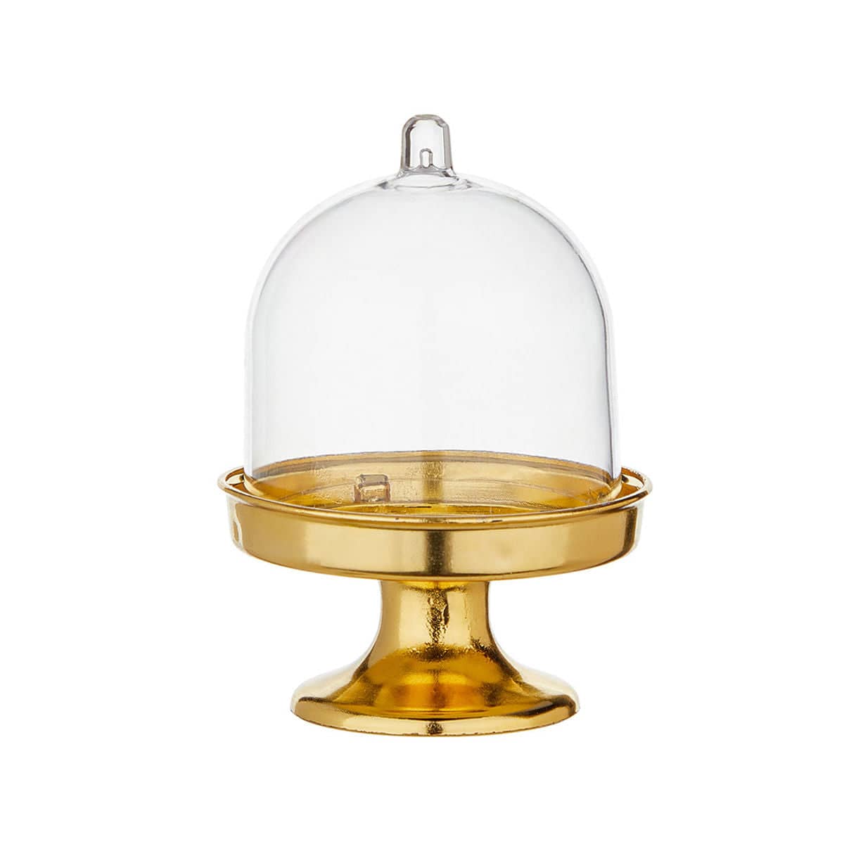 Mini Dessert Display Stands with Dome Cover, Set of 24 - Gold