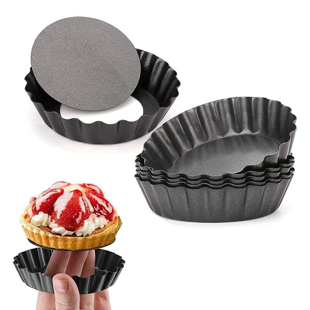 Mini Detachable Tart Moulds Pack of 12 - 4 Inch (10cm) - view 3