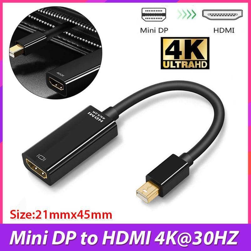 Mini DisplayPort to HDMI Adapter, 4K at 30 hz, Black