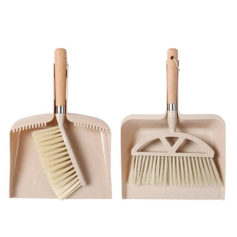 Mini Dustpan and Brush Set with Wooden Handle, Beige - Hand Brush A38 - view 3