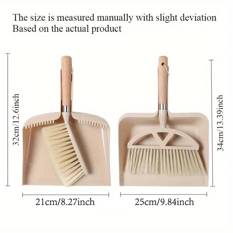 Mini Dustpan and Brush Set with Wooden Handle, Beige - Hand Brush A38 - view 4