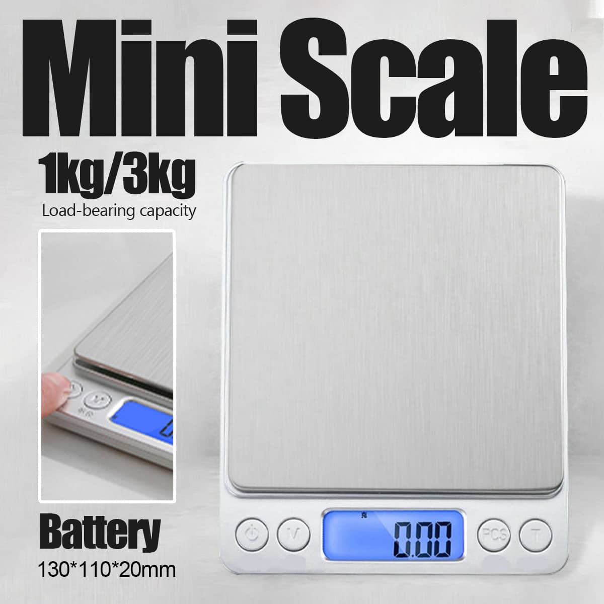 Mini Electronic Pocket Scale Portable Kitchen Scale Compact Weighing - 1 kg Capacity - view 2