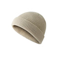 Mini Fisherman Beanie Hat Soft Knitted Docker Skull Cap - Beige