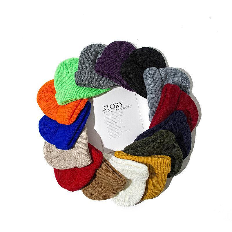Mini Fisherman Beanie Hat Soft Knitted Docker Skull Cap - Red - view 5